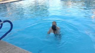 Daniella swimming with daddy (3 years old)