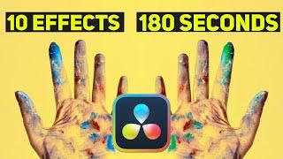 10 AWESOME MUSIC VIDEO EFFECTS in UNDER 3 MINUTES! DaVinci Resolve 17
