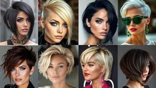 Elegant Beautiful Pixie Bob Haircut  for over 50 Natural Older Women's//undercut short Hair stylel