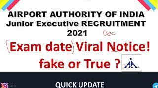 AAI ATC AND AO EXAM DATE VIRAL NOTICE 2021 IN ENGLISH