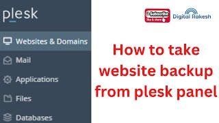 How to take website backup from plesk panel | plesk backup manager | Digital Rakesh