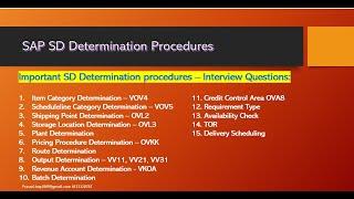 SAP SD Interview Questions in Determination Procedures VOV4 OVL2 OVL3 OVKK VKOA VOV5