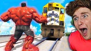 Can You STOP THE TRAIN As MEGA RED HULK?! (Mods)