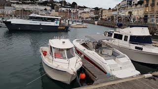 Torquay pier November walk. English riviera, Devon SW UK