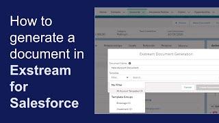 How to generate a document from Salesforce | OpenText Exstream for Salesforce