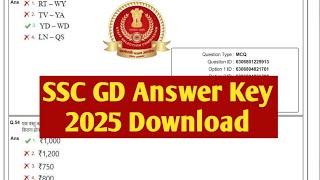 SSC gd answer Key 2025 out | ssc gd answer Key 2025 kaise download kare #sscgd