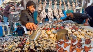 Amazing Street Food in Kabul Afghanistan | Traditional Chainaki Food in old KABUL