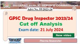 Cutoff analysis GPSC DI Gujarat drug inspector exam Answer key 21 July 2024 #answerkey #gpscexam