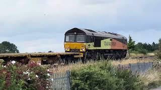 (Colas rail) shed T,N,T on engineering train with the blue (GBRF) shed 12.7.2024