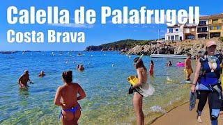 Calella de palafrugell Beach Walk 4K Spain, Costa Brava