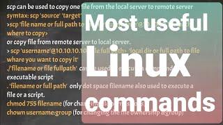 Linux basic commands list in doodle | Most useful commands | Unix | Linux commands #TechDoodle