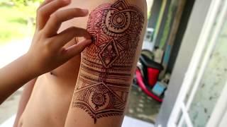 #henna #hennalakilaki MEMBUAT GAMBAR DI TANGAN DENGAN MENGGUNAKAN HENNA- habibi indah channel