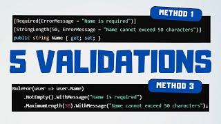 5 Different Data Validations Methods That You Might Find Them Helpful (Asp.Net Core MVC)