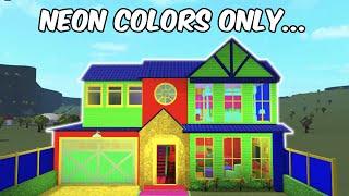 BUILDING A NEON COLORED HOUSE IN BLOXBURG...