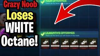 Crazy Noob Loses Titanium White Octane! (Scammer Gets Scammed) Rocket League