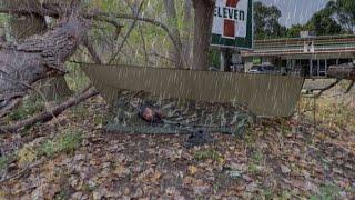 I camped in the rain across from 7/11 | STEALTH CAMPING