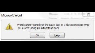 Fix Word Cannot Complete the Save due to a File Permission Error