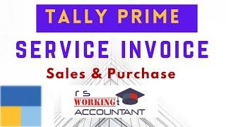 How To Make Service Invoice in Tally Prime | Sales and Purchase Entry in Tally Prime