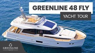 POV Electric Yacht Tour of the hybrid Greenline 48 Fly at Dusseldorf Boat Show 2024 | 4K & 60FPS