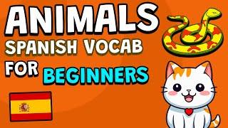 Spanish ANIMAL Vocabulary , Learn Spanish FAST for Beginners 