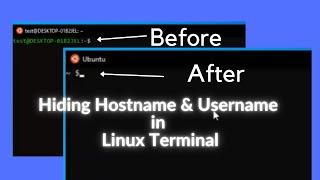 Hiding Hostname Username in Linux Terminal