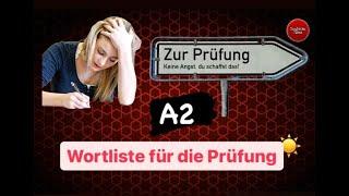 Wortliste für A2 Prüfung Part 1 I Deutsch A2 Prüfung #deutschlernen #wörter #deutsch