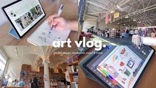 ART VLOG  sticker design, bookstore crawl & sketchbook stuff