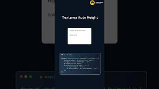 JavaScript Textarea Auto Height #shots #shortvideo #html #css #js