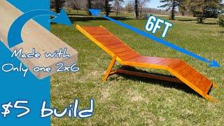 Making A $5 lounger chair from a 2x6 | woodworking