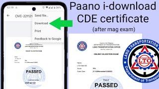 Paano mag download ng CDE certificate (gamit cellphone) sa LTO LTMS portal