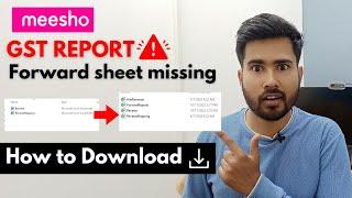 Meesho GST Report forward sheet not showing | How to download meesho GST Report | Meesho GST Return