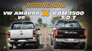 NOVA RAM 1500 3.0 BITURBO É UM FOGUETE? Picape de 426 cv encara a temida Amarok V6 na Arrancada!