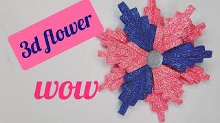 how to make beautiful 3d flower#viral #trending #art #flowers ||zenith creation||