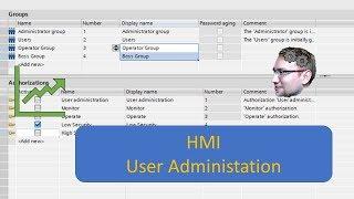 TIA Portal: User Administration / Password Protection on HMI Screens