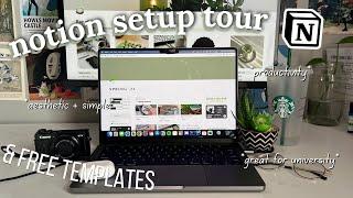 Notion Setup Tour | how i stay productive & organized as a college student + FREE templates