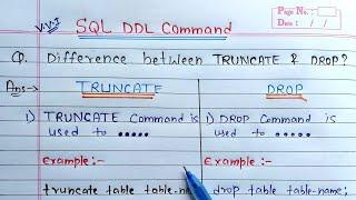 Difference Between Truncate and Drop in SQL | SQL Commands