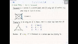 Probabilistic Methods - 1.2 Graph Theory - Part 1 - Tournament