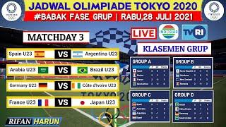 Jadwal Olimpiade Tokyo 2021 Sepakbola | Spanyol vs Argentina | Klasemen Fase Grup | Live Video