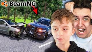 Mladší Brácha Hraje Poprvé BeamNG.drive! (driftuje, utíká policii)