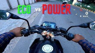 TVS RAIDER |ECO vs POWER Mode with GPS speedometer|