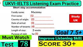 UKVI IELTS Listening Practice Test 2024 With Answers [ Test - 78 ]