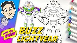 How to Draw BUZZ LIGHTYEAR Toy Story - Cute Easy Steps Learn