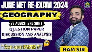 GEOGRAPHY Question Paper discussion and Analysis|  REEXAM NET JUNE 2024 #netjrf #net #netjune2024