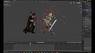 how to animate a character spilling blood in a sword fight blender 2 8 tutorial