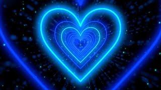Neon Lights Love Heart Tunnel BackgroundBlue Heart Background corazones blanco y negro 10 Hours
