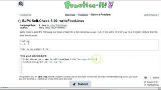 Building Java Programs Self-Check 6.20 writeFourLines