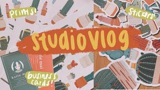 STUDIO VLOG 02 | Making My First Stickers, Prints, and Business Cards - Starting My Art Business