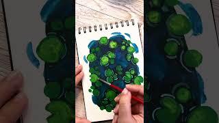 Water lilies  Gouache painting tutorial