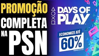 PROMOÇÃO COMPLETA DAYS OF PLAY NA PSN +910 itens para PS4 e PS5 com desconto na PSN! E A ASSINATURA?