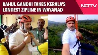 Wayanad News | Rahul Gandhi Takes Kerala's Longest Zipline In Landslide-Hit Wayanad